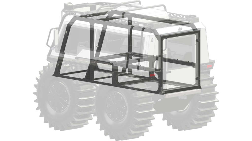 Fat Truck 2.8 wagon with rear ROPS roll over protection system accessory for passenger safety in extreme terrain operations